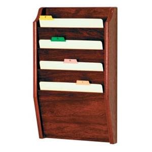 Chart Holder 4 Pockets Mahogany Wood Imprinted 14 in x 24 in x 3.75 in Ea