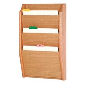 Chart Holder 3 Pockets Light Oak Wood Imprinted 14 in x 24 in x 3.75 in Ea