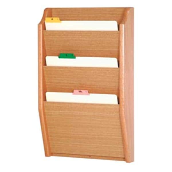 Chart Holder 3 Pockets Light Oak Wood Imprinted 14 in x 24 in x 3.75 in Ea