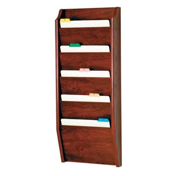 Chart Holder 5 Pockets Mahogany Wood Imprinted 14 in x 36 in x 3.75 in Ea