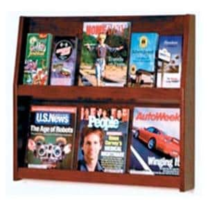 Slope Wall Literature Display 12 Pockets Mahogany Wood 28.25x24.5x4.75 Ea