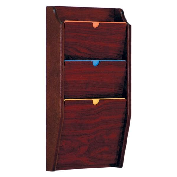 Private Chart Holder 3 Pockets Medium Oak Wood Imprinted 14x24x3.75 Ea