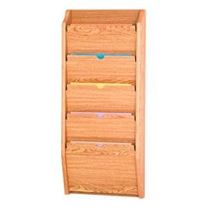 Private Chart Holder 5 Pockets Light Oak Wood Imprinted 14x36x3.75 Ea