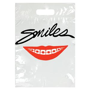 2-Color Bags Smiles with Braces White 9 in x 13 in 100/Pk