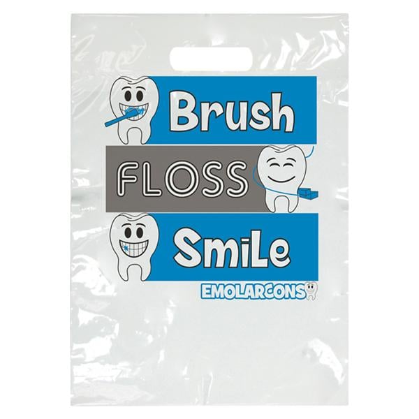 2-Color Bags Brushing Buddies White 7.5 in x 9 in 100/Pk