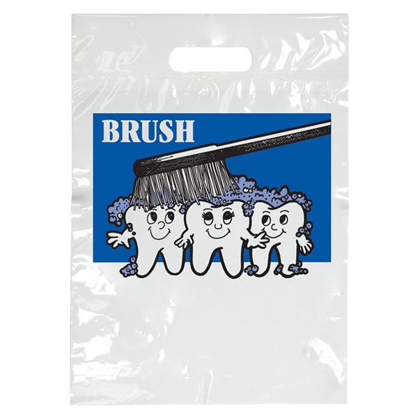 2-Color Bags Brush on Teeth White 7.5 in x 9 in 100/Pk