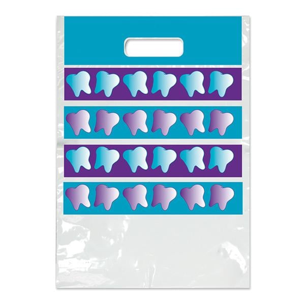 2-Color Bags Purple Teeth White 7.5 in x 9 in 100/Pk