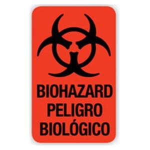 Label Biohazard Red Fluorescnt7/8Wx1/2H 500/Rl