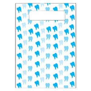 Scatter Print Bags Blue Teeth 2 Sided Print Clear 100/Bx