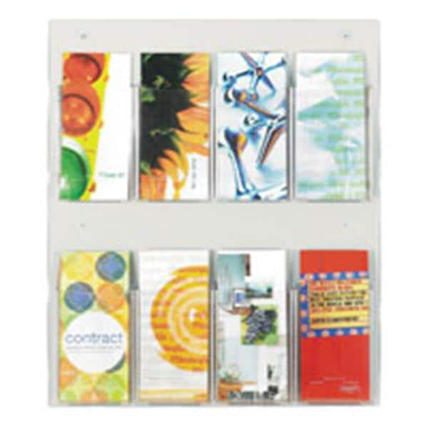 Clear2c Wall Literature Display 8 Pockets Clear 23.5 in x 19.25 in x 3 in Ea