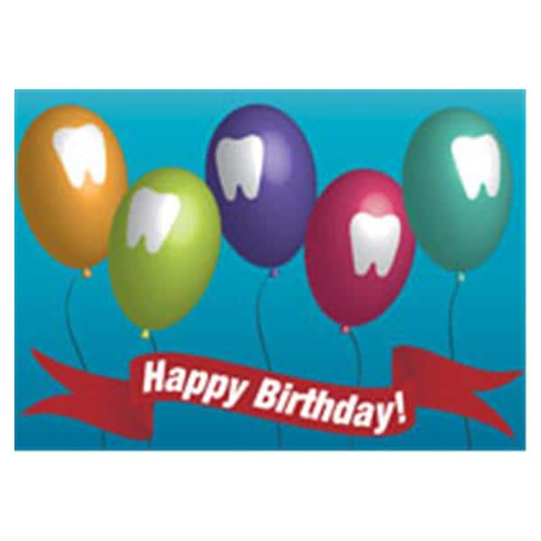 Imprinted Recall Cards Birthday Balloons 4 in x 6 in 250/Pk