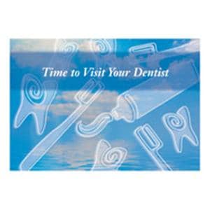 Imprinted Recall Cards Visit your Dentist 4 in x 6 in 250/Pk