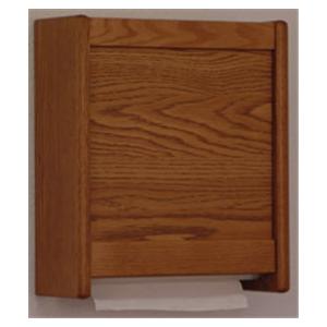 Paper Towel Dispenser Medium Oak Wood With Waterproof Plastic Bottom Panels Ea