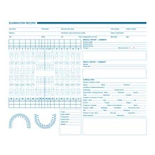 Exam Record Dental Charts 2-Sided With Anatomic Diagrams 250/Pk