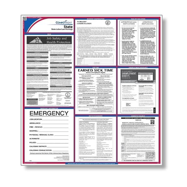 Poster State Labor Law North Dakota Uninsured English 27 in x 39 in Ea