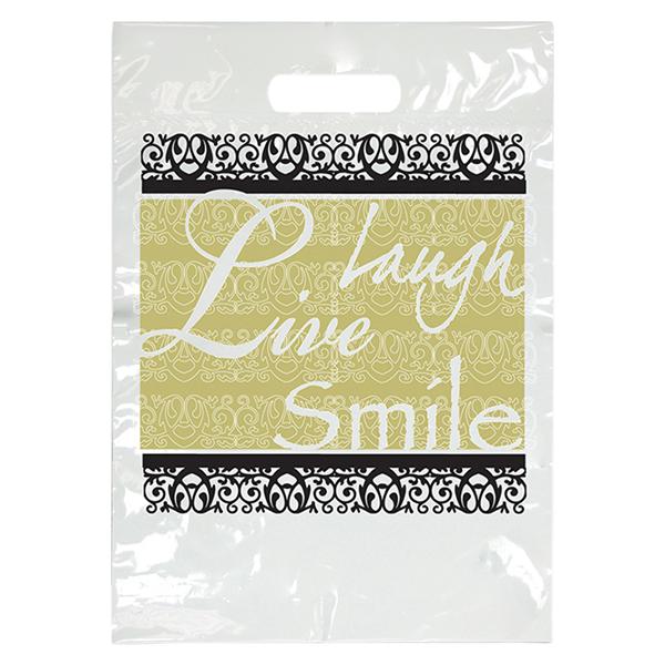 2-Color Bags Fancy Laugh White 7.5 in x 9 in 100/Pk