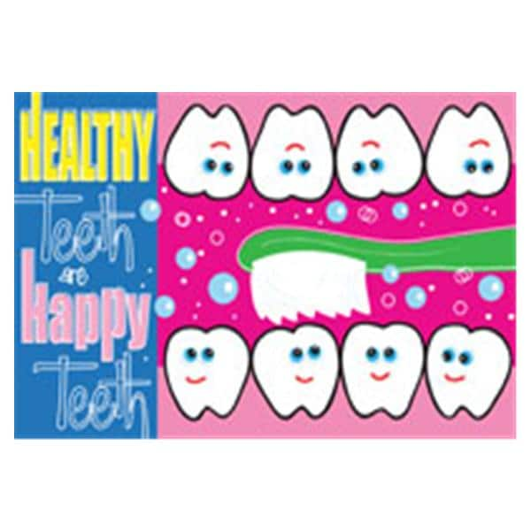 Imprinted Recall Cards Tooth Character Healthy Teeth 4 in x 6 in 250/Pk