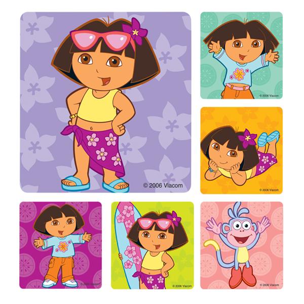 Stickers 2.5 in x 2.5 in Dora the Explorer Pose Assorted 100/Rl