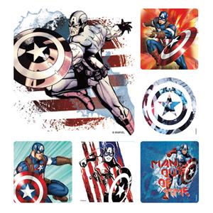 Stickers 2.5 in x 2.5 in Captain America Assorted 100/Rl