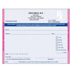 Prescription Pads California 2-Part Horizontal Imprinted 8/Bx