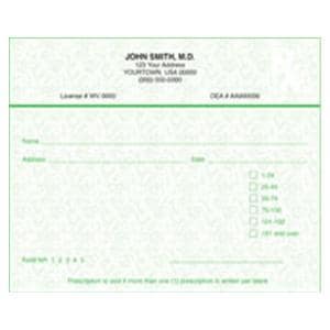 Prescription Pads West Virginia 1-Part Horizontal 10/Bx