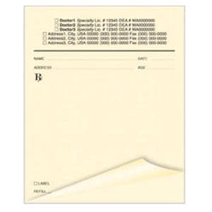 Safety Prescription Pads 2-Part Vertical Blue With Woven Background 10/Bx