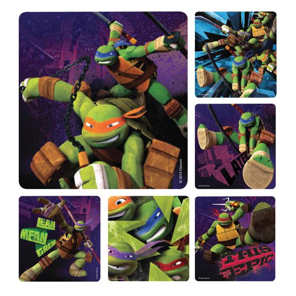 Stickers 2.5 in x 2.5 in Teenage Mutant Ninja Turtles Assorted 100/Rl