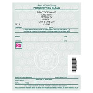 Prescription Pads New Jersey 2-Part 8/Bx