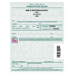 Healthcare Facility Prescription Pads New Jersey 2-Part Vertical 8/Bx