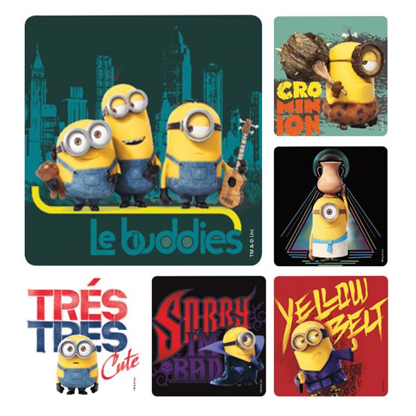 Stickers 2.5 in x 2.5 in Minions Movie Assorted 100/Rl