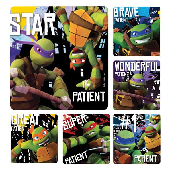 Stickers 2.5 in x 2.5 in Teenage Mutant Ninja Turtles Patient Assorted 100/Rl