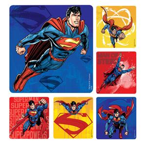 Stickers 2.5 in x 2.5 in Superman Assorted 100/Rl