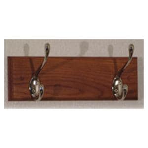 Coat Rack Medium Oak With 2 Nickel Hooks Ea