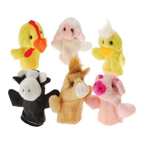 Toy Finger Puppet Farm Animal 4 in Assorted 36/Bg