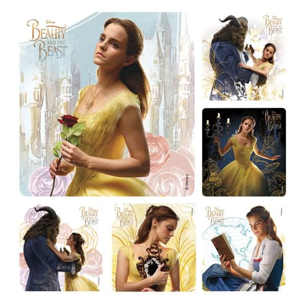 Stickers 2.5 in x 2.5 in Beauty and the Beast Assorted 100/Rl