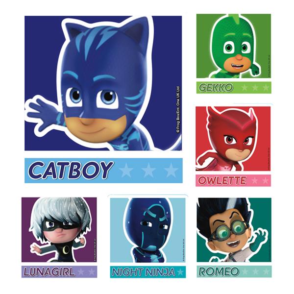 Stickers 2.5 in x 2.5 in PJ Masks Assorted 100/Rl