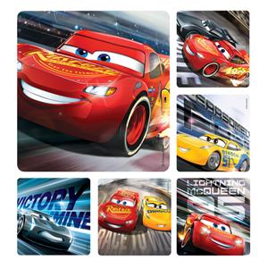 Stickers 2.5 in x 2.5 in Cars 3 Assorted 100/Rl