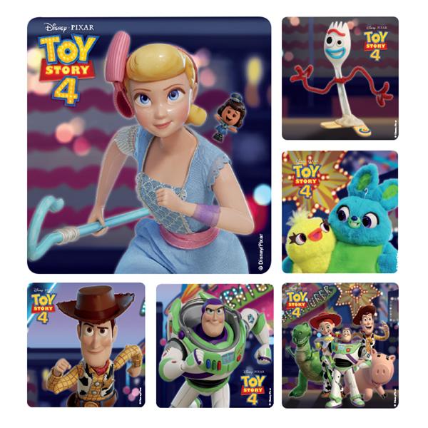 Stickers 2.5 in x 2.5 in Toy Story 4 Assorted 100/Rl