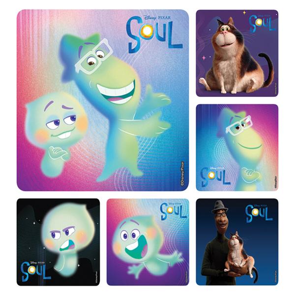 Stickers 2.5 in x 2.5 in Disney Pixar Soul Assorted 100/Rl