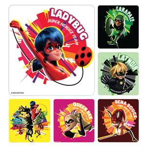 Stickers 2.5 in x 2.5 in Miraculous Assorted 100/Rl