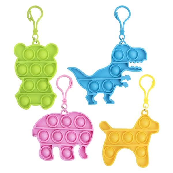 Key Chain Poppers Animals Assorted 24/Pk