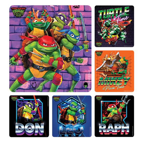 Stickers 2.5 in x 2.5 in Teenage Mutant Ninja Turtles Mutant Mayhem 100/Rl