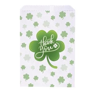 1 Sided Bags Shamrock Thank You White 100/Pk