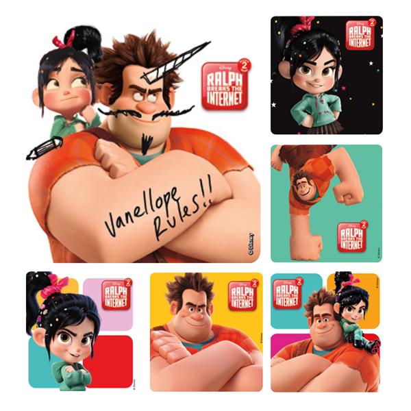 Stickers 2.5 in x 2.5 in Wreck-It Ralph Assorted 100/Rl