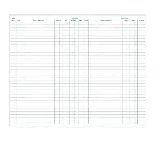 Exam Record Dental Forms Green Ink 100/Pk