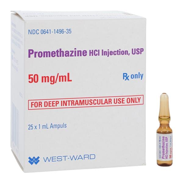 Promethazine HCl Injection 50mg/mL Ampule 1mL 25/Bx