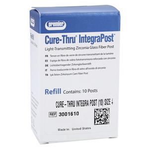 Cure-Thru Fiber Posts Refill Size 4 Red Parallel Sided 10/Pk