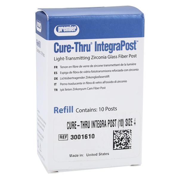 Cure-Thru Fiber Posts Refill Size 4 Red Parallel Sided 10/Pk