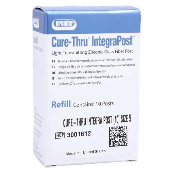 Cure-Thru IntegraPost Fiber Posts Refill Size 5 Blue Parallel Sided 10/Pk