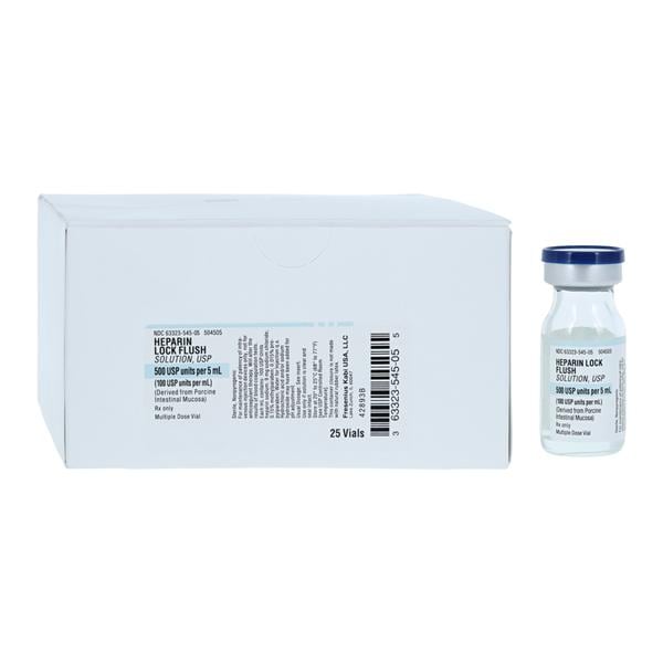 Heparin Lock Flush Injection 100U/mL MDV 5mL 25/Bx